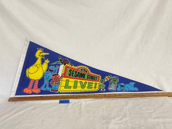 SESAME STREET LIVE Vintage 1981 Felt Souvenir Pennant