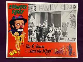 'The Clown And The Kids' 1968 Movie Lobby Card - Emmett Kelly