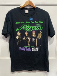 2018 Poison 'Nothin' But A Good Time' Tour Concert T-Shirt, Size Medium