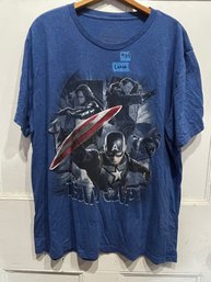 Team Cap/Team Stark - Captain America Vs. Iron Man T-Shirt, Size Large