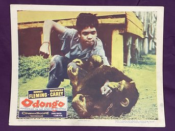 'Odongo' 1956 Vintage Movie Lobby Card - Juma Wrestling With A Chimp
