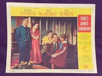 'THERE'S ALWAYS TOMORROW' 1956 Vintage Movie Lobby Card