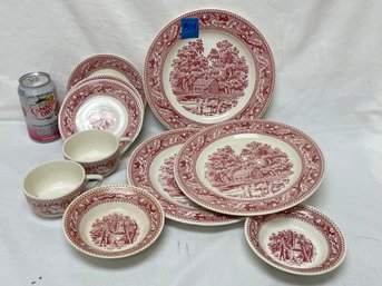 'Memory Lane' Ironstone VINTAGE Dishes - 10 Pieces