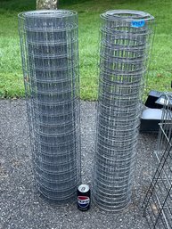 2 Rolls Of Heavy Gauge Wire Garden Fencing