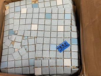 Blue & White Glazed Ceramic Bathroom Tile 1' X 1' (Box #2)