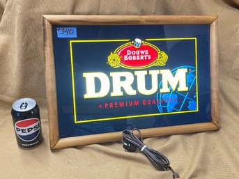 DRUM Tobacco Light-Up Advertising Sign VINTAGE