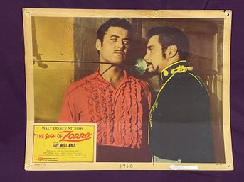 'THE SIGN OF ZORRO' 1960 Disney Movie Lobby Card - GUY WILLIAMS