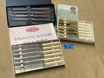 3 Vintage Knife Sets, Mid-Century Cutlery