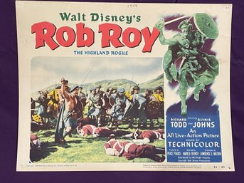 'Walt Disney's Rob Roy' 1953 Vintage Movie Lobby Card