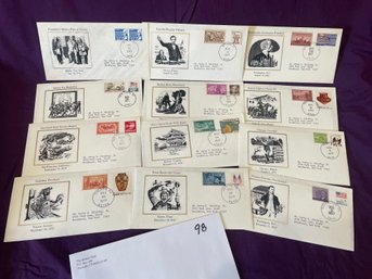 Lot Of 12 American History First Day Stamp Covers 1977