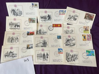 Lot Of 12 (Foreign) United States Bicentennial Stamps First Day Covers 1976