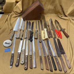 Mega Lot KITCHEN KNIVES, Vintage Cutlery & Knife Block