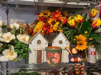 Artificial Flowers & Fall Decor Boxed Lot