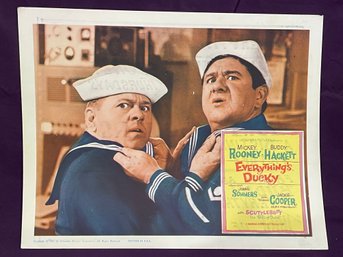 'Everything's Ducky' 1961 Movie Lobby Card - Mickey Rooney & Buddy Hackett AS IS