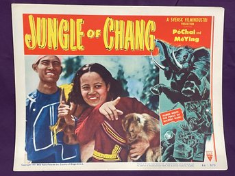 'JUNGLE OF CHANG' 1951 Movie Lobby Card