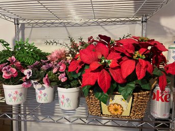 Faux Flowers In Pots - Whole Shelf Lot