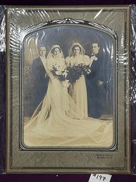 Large Matted Wedding Photo - Port Chester, New York VINTAGE