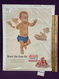 1958 Throwing A Baby With Ghost Hands JELL-O Magazine Ad