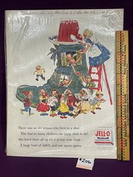 1955 'Old Woman Who Lived In A Shoe' JELL-O Magazine Ad
