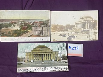 (Lot Of 3) Columbia University Antique Postcards - New York City