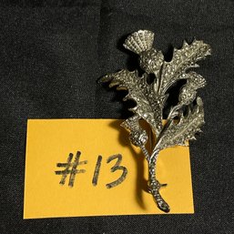 Thistle Flower Marcasite Pin/Brooch