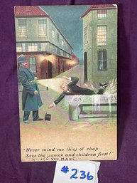 1910 Drunk Guy In Cattle Trough Postcard - Antique