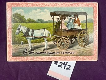 1912 Antique Horse And Carriage Postcard