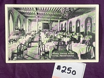 'FORMAL DINING ROOM, HOTEL PENNSYLVANIA' New York Vintage Postcard