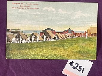 Newport, RI - Training Station, Camp Grounds VINTAGE Postcard