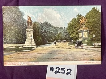 'Entrance To Prospect Park' Brooklyn, NY Antique Postcard