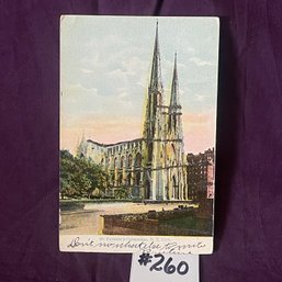 ST. PATRICK'S CATHEDRAL, New York City Antique Glitter Postcard