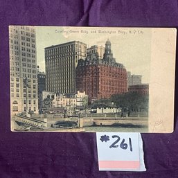 Bowling Green Bldg. And Washington Bldg., NEW YORK CITY Antique Postcard