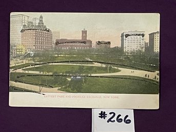 BATTERY PARK AND PRODUCE EXCHANGE, NEW YORK - Antique Postcard