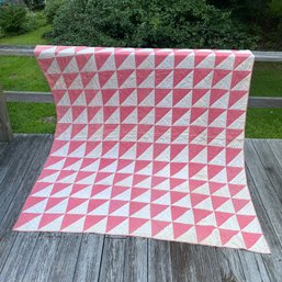 Vintage Half Square Triangles Handmade Quilt