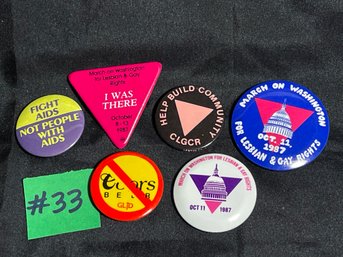 (Lot Of 6) 1980s Gay & Lesbian Support Pins