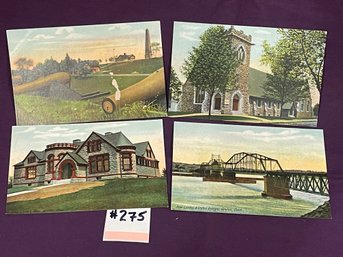 Set Of 4 Vintage GROTON, CONNECTICUT Postcards