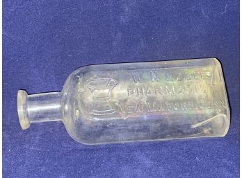 W.N. Noble Pharmacist Antique Glass Bottle - New Milford, CT