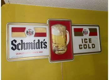 Schmidt's Ice Cold Beer Advertising Sign Light