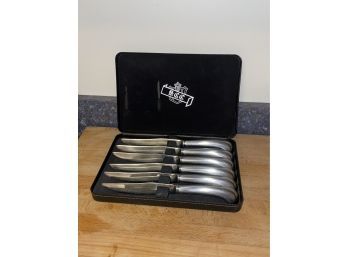 Set Of 6 Supreme Cutlery Stainless Steel Steak Knives