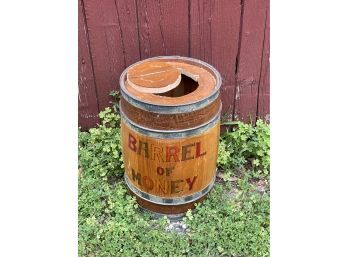 Vintage Wood 'Barrel Of Money'