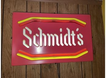 Red Schmidt's Beer Advertising Sign Light