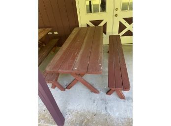 Vintage Picnic Table & 2 Benches #1