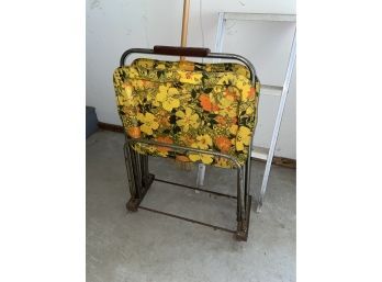 Vintage Metal TV Tray Table Set - Mid Century