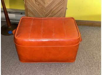 Orange Mid Century Ottoman