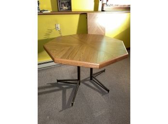 Octagon Table With Metal Legs (and Extra Leaf)