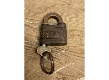 Vintage Sargent Padlock With Key