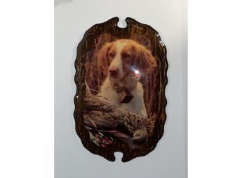 Hunting Dog With Grouse Wood Wall Plaque Print