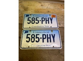 Pair Of Connecticut License Plates