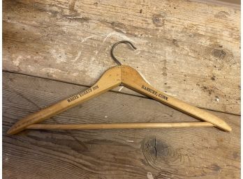 Rare 'White Turkey Inn' Danbury, CT Wood Coat Hanger