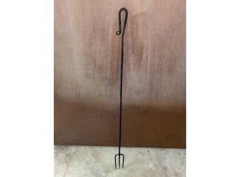 Hand Wrought Iron Fireplace Fork, Spear